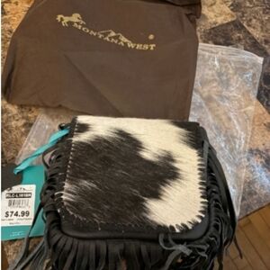 Montana West Black and White Fringe Bag